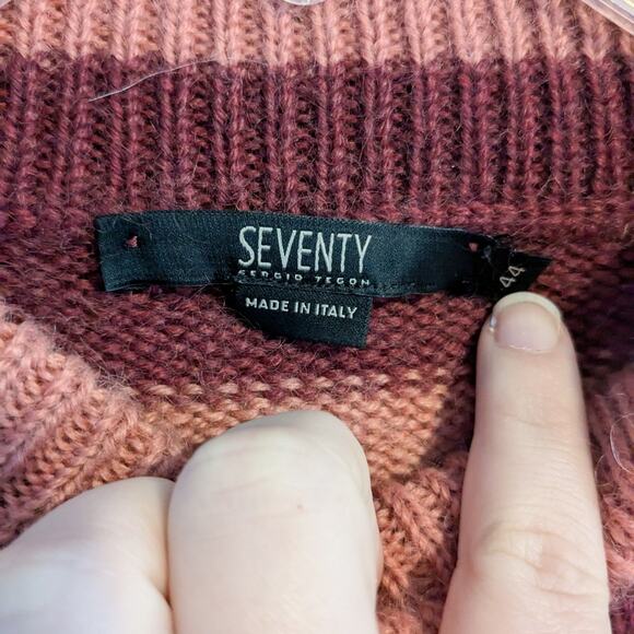 Seventy Venezia Colorblocked Mohair Blend Sweater Made in Italy Size 44 (US 8) - Picture 4 of 7